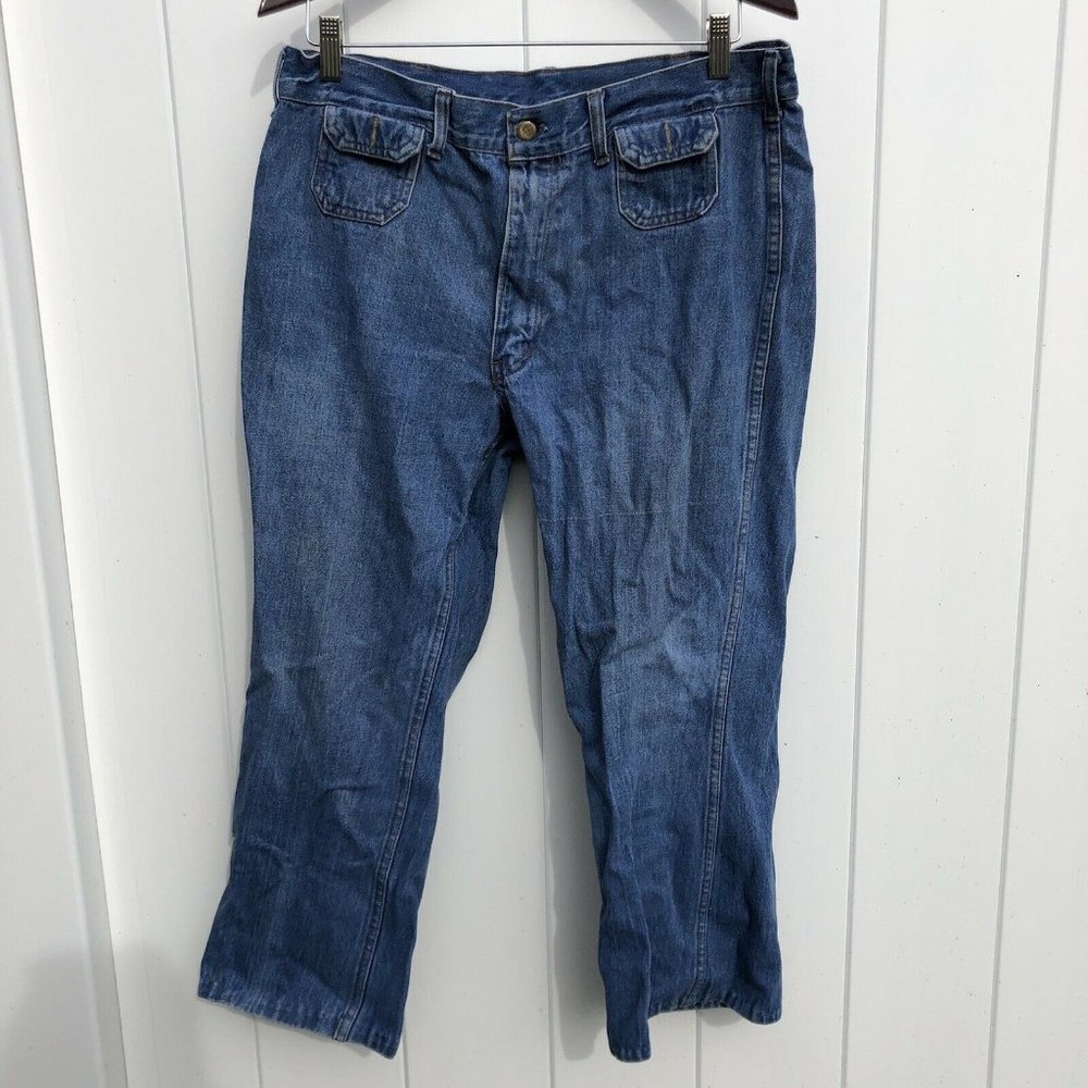 Vintage Fruit of the Loom Jeans Cropped Capris 38x31 Cotton Single Stitch